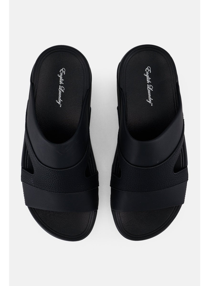 English Laundry Men Slip On Arabic Sandals, Black  - Image 2
