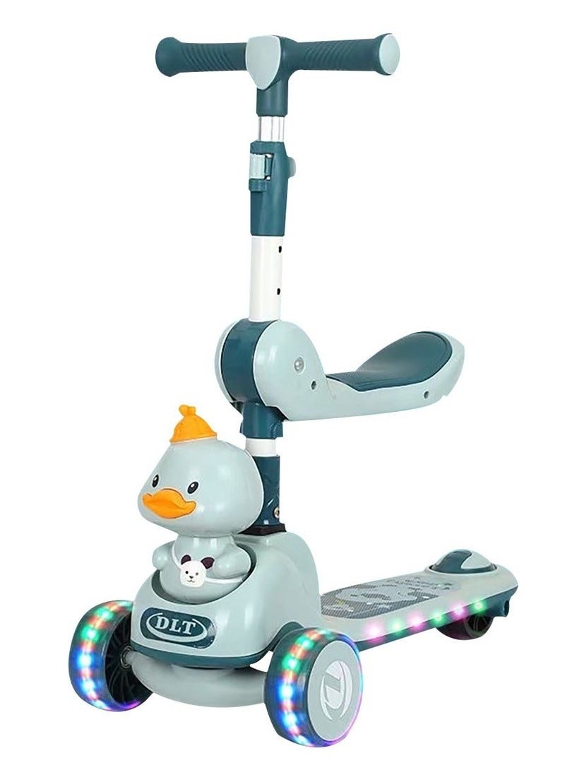 YelaJoy Kids Scooter - Toddler Scooter for Kids 3-6, Adjustable Height &Foldable 3 Wheel Scooter for Boys & Girls- Kids Three Wheel Scooter with Light Up LED Wheels - Image 1