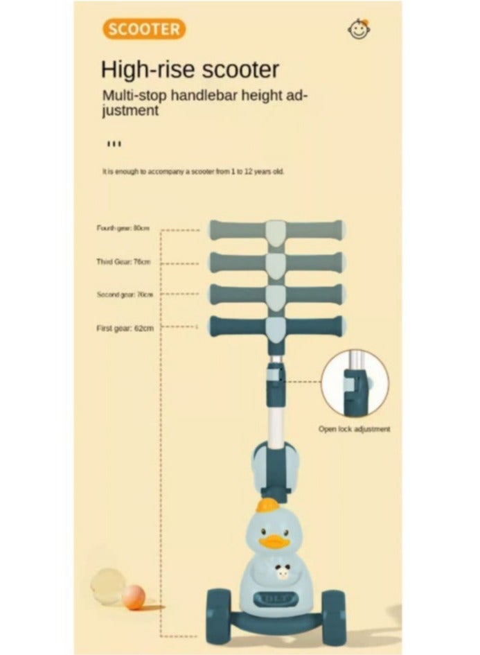 YelaJoy Kids Scooter - Toddler Scooter for Kids 3-6, Adjustable Height &Foldable 3 Wheel Scooter for Boys & Girls- Kids Three Wheel Scooter with Light Up LED Wheels - Image 3