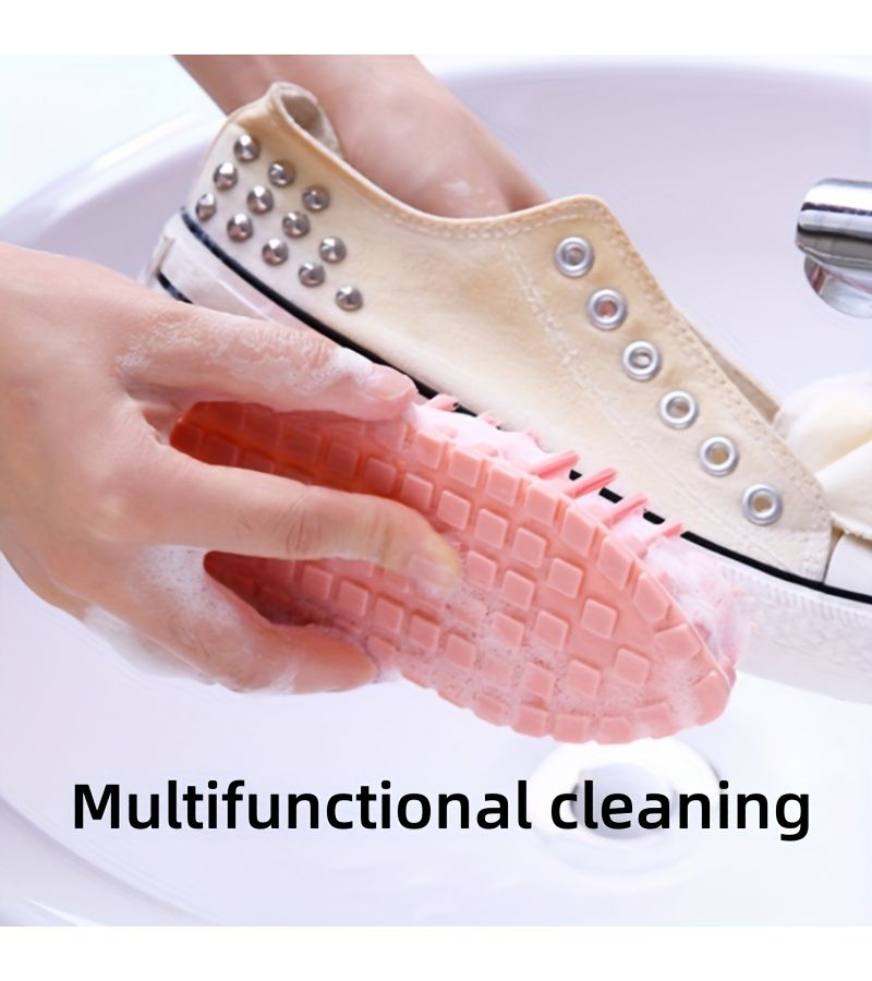 Green Reusable Flexible Cleaning Brush Durable Plastic Multi Purpose Scrubber Versatile Easy To Use Design Suitable For Bathroom Kitchen And Hard To Reach Corners No Power Required Household Cleaning Tool Sturdy Structure 1pc - Image 2