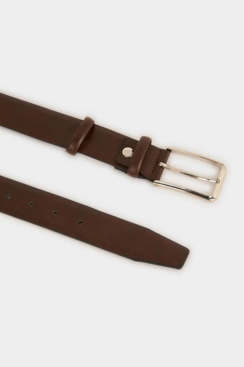 Defacto  Man Rectangle Clasp Faux Leather Classic Belt for Men | Best Price UAE