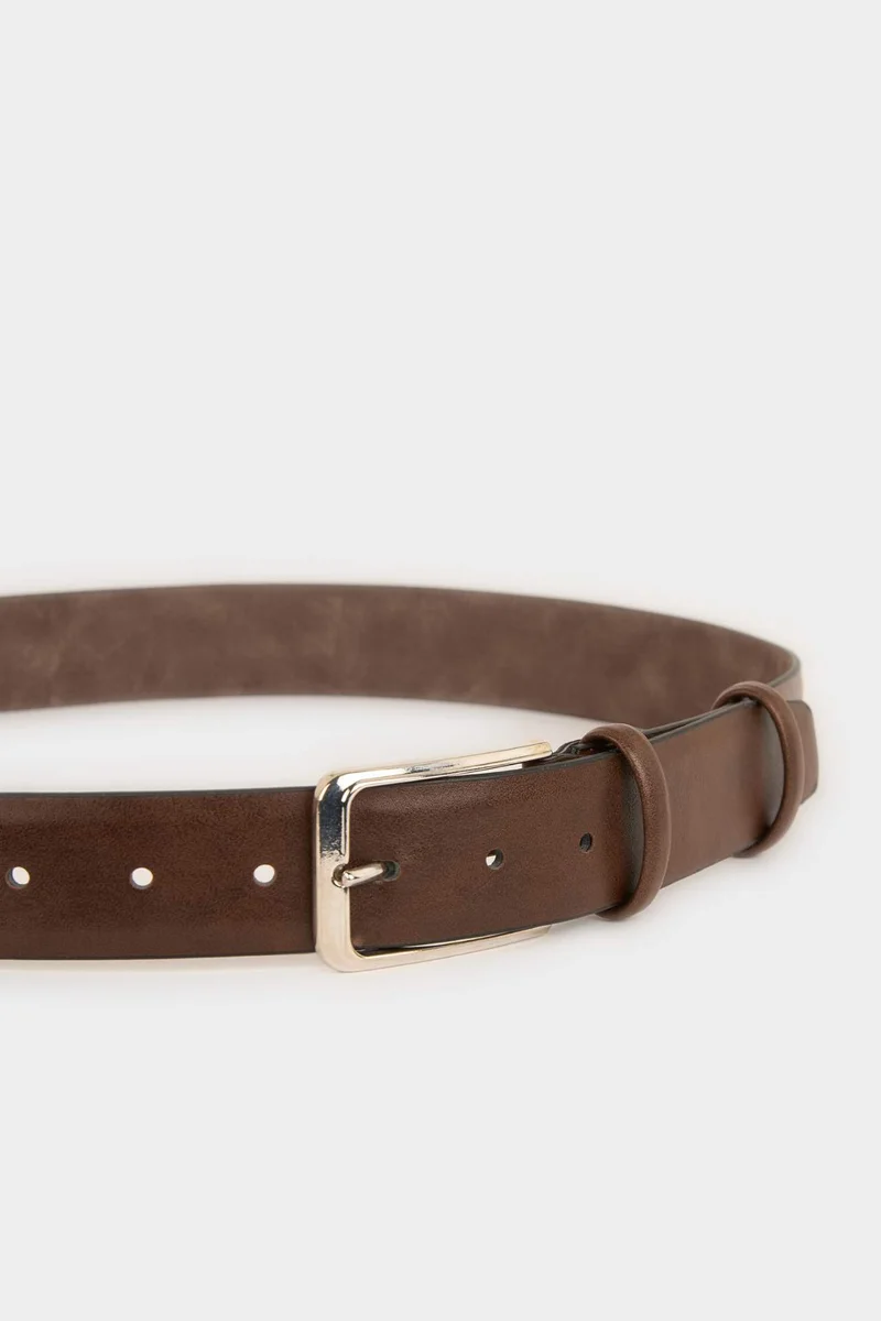 Defacto  Man Rectangle Clasp Faux Leather Classic Belt for Men | Best Price UAE