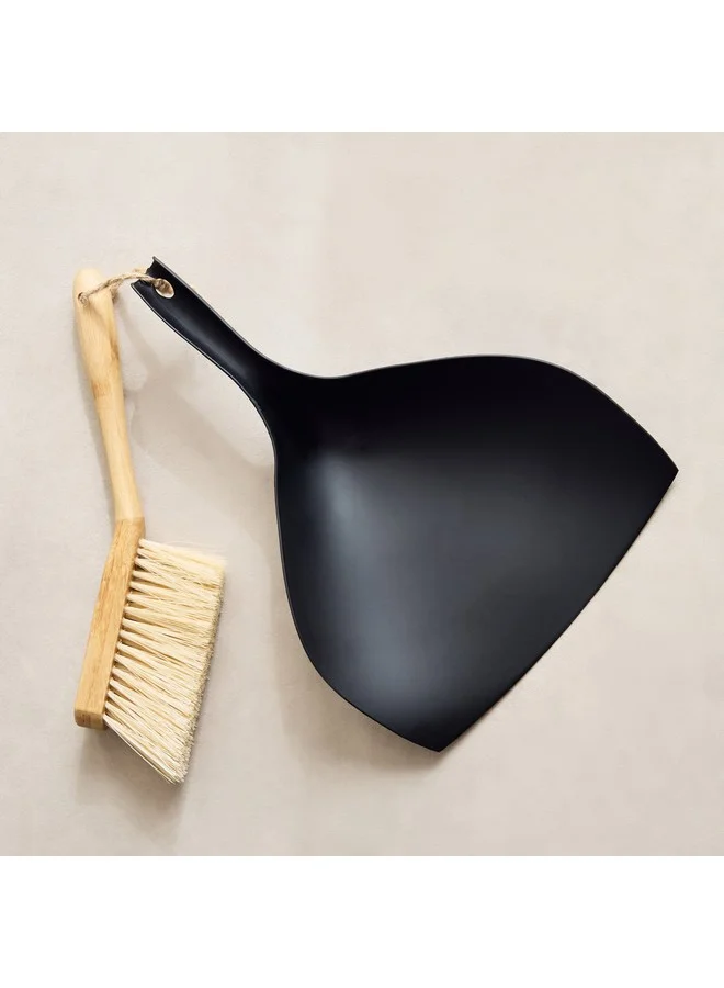 Home Box Ebony 2-Piece Dustpan Set 24.5 x 8 x 38.5 cm