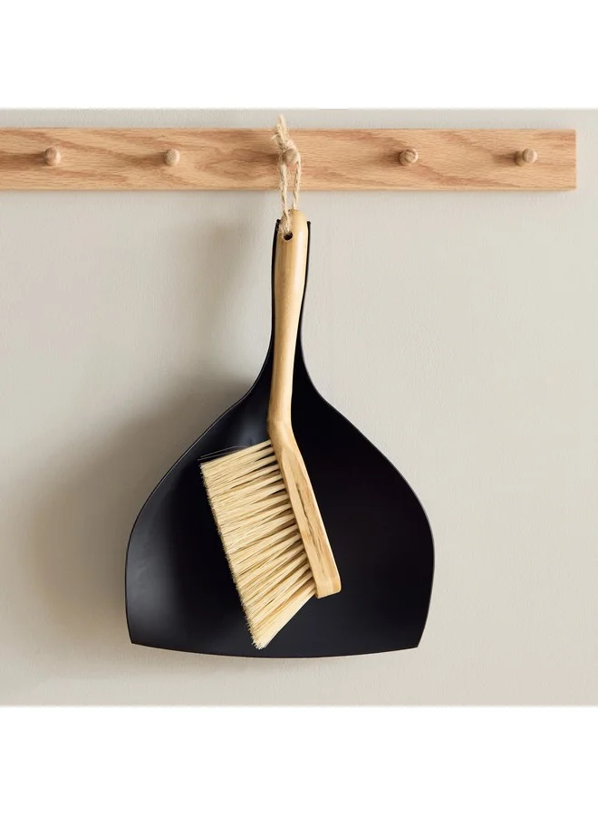 Home Box Ebony 2-Piece Dustpan Set 24.5 x 8 x 38.5 cm