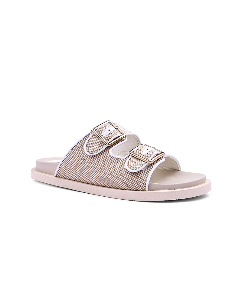 Cuple Womens woven textured flat sandals