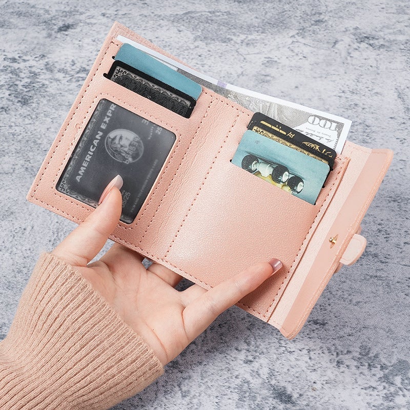 محفظة متعددة الوظائف من الجلد الصناعي بلون سادة مع حماية RFID - Image 3