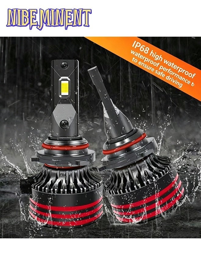 NIBEMINENT 2-Piece Set M8 Pro HB3/9005 HB4/9006 LED Headlight Bulb, 120W 6000K 12000LM High and Low Beam Halogen Replacement LED Bulb, Super Bright Cool White Light, Car Fog Light Cooling Fan Fog Bulb, Plug and Play, with Cooling Fan - Image 2
