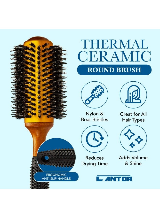 Cantor Medium Round Blow Dry Brush Boar Bristle Thermal Ceramic Barrel Professional Antistatic Roller Hair Brush For Styling And Blow Drying 14 Row For Medium To Long Hair By Cantor - Image 3