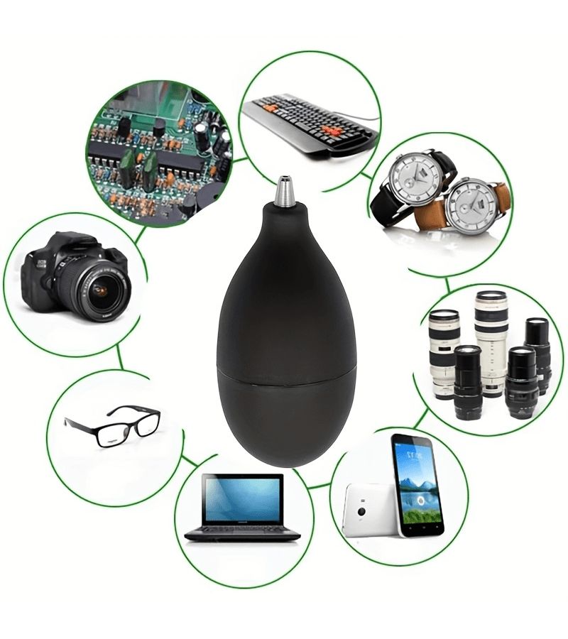 1pc Powerful Rubber Air Blower With Squeeze Nozzle Blowing Black Air Multi Functional Air Duster For Camera Lens Watch Phone Keyboard Motherboard Tablet Coffee Grounds Potted Plants Strong Airflow Tool For Electronics Repair And Maintenance - Image 4