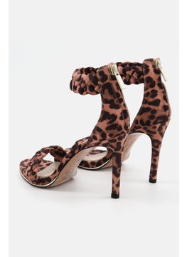 Kenneth Cole Women Zipper Closure Open Toe Sandals, Brown Combo  - Image 2