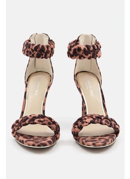 Kenneth Cole Women Zipper Closure Open Toe Sandals, Brown Combo  - Image 3