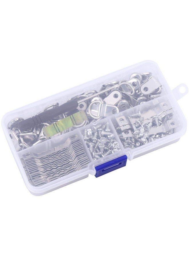 Tbestmax 252 D Ring Picture Frame Hanger And Sawtooth Photo Hanging Hardware Set With Screws And Spirit Level Silver  - Image 3