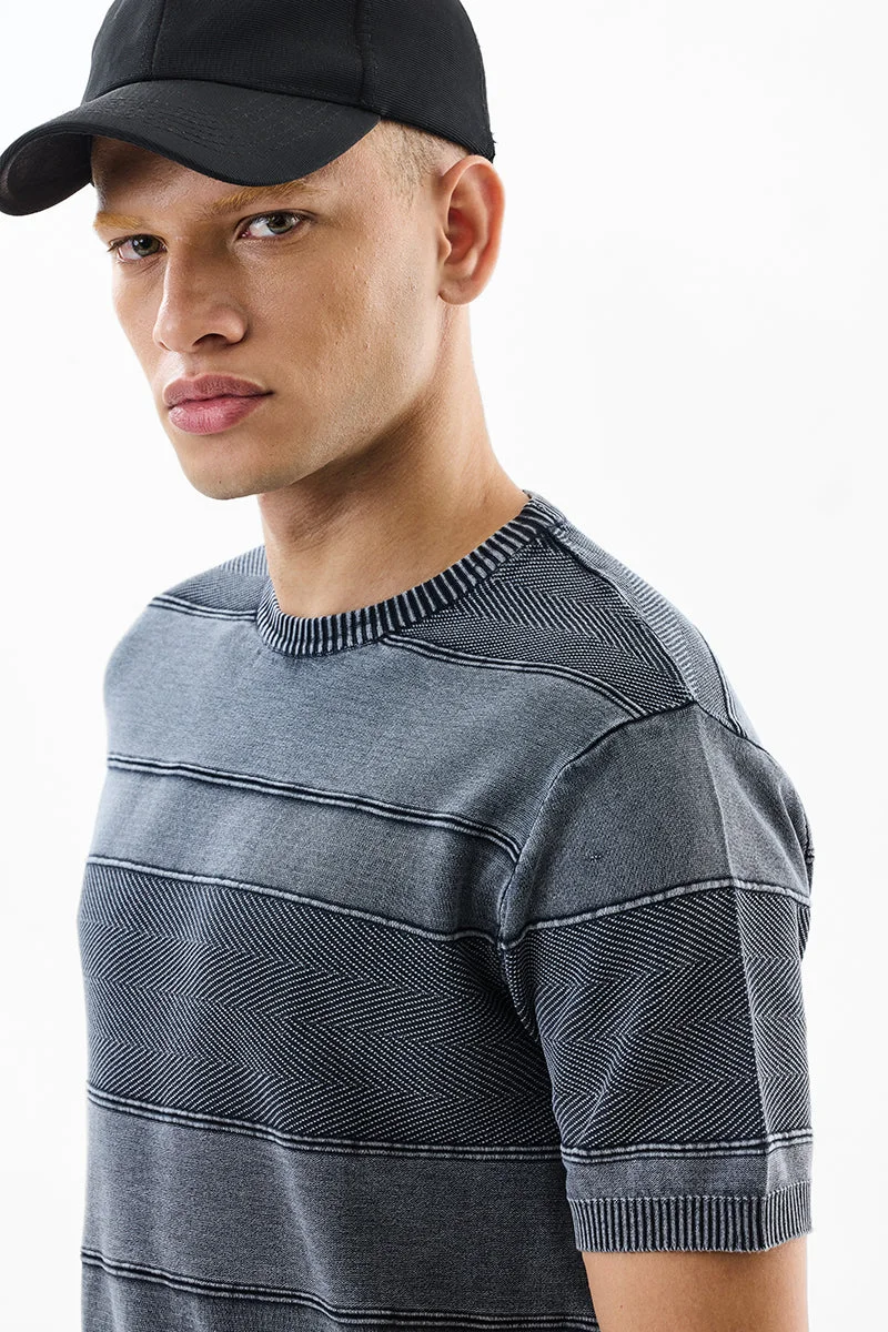 سنيتش Slim Fit Textured 100% Cotton T-Shirt