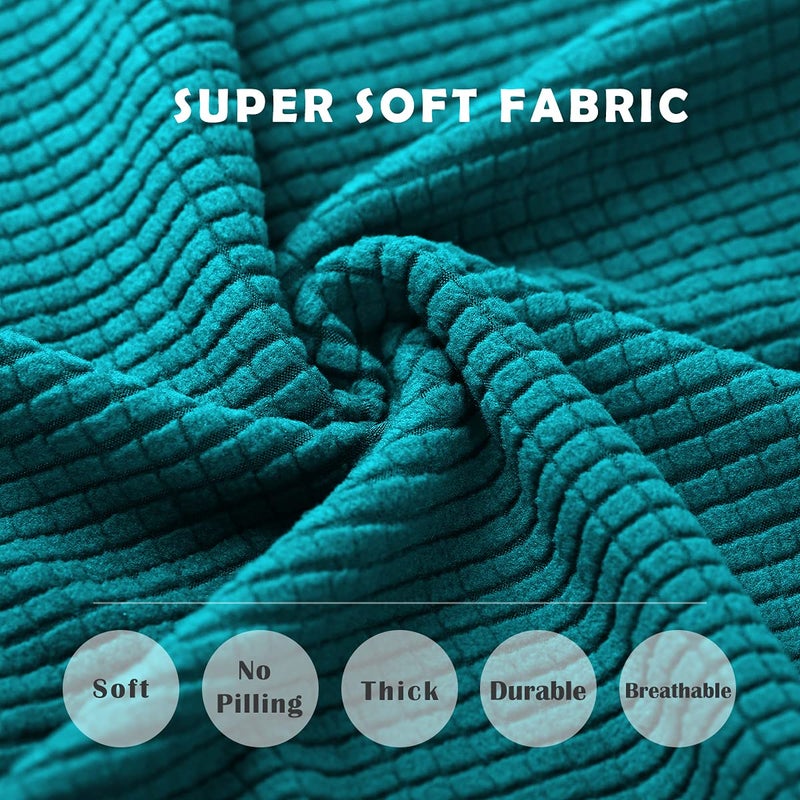 Aertiavty Chair Covers for Dining Room Set of 4 Kitchen Chair Seat Covers, Dining Room Chair Covers Chair Slipcover Parsons Chair Covers, Teal - Image 5