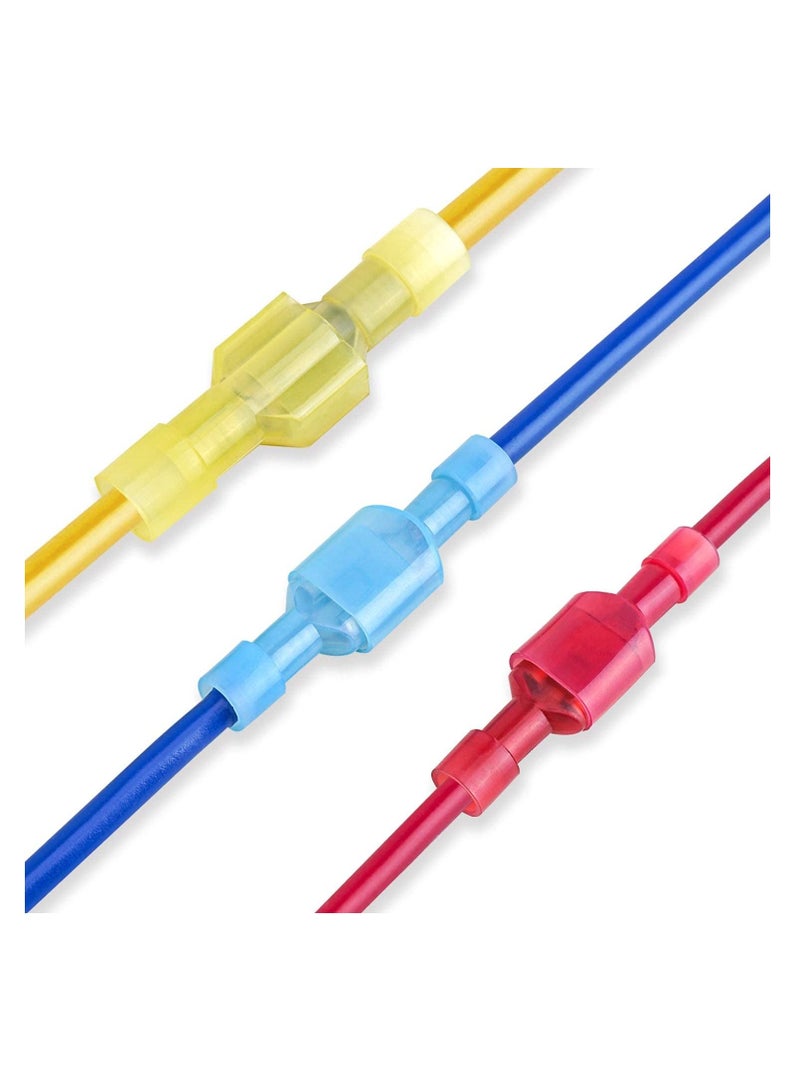 SYOSI Nylon Spade Quick Disconnect Connectors Kit Electrical Insulated Terminals, Male and Female Spade Wire Crimp Terminal Assortment Kit Resists Corrosion 3 Colors 200 Pcs - Image 2