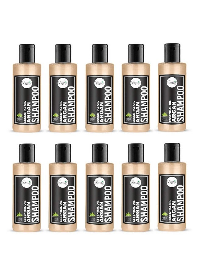 LUSTER Argan Oil Shampoo | Made With Organic Ingredients | For Dry And Frizzy Hair | For Hair Growth & Repair | Paraben Free - 210Ml (Pack Of 10) - Image 1