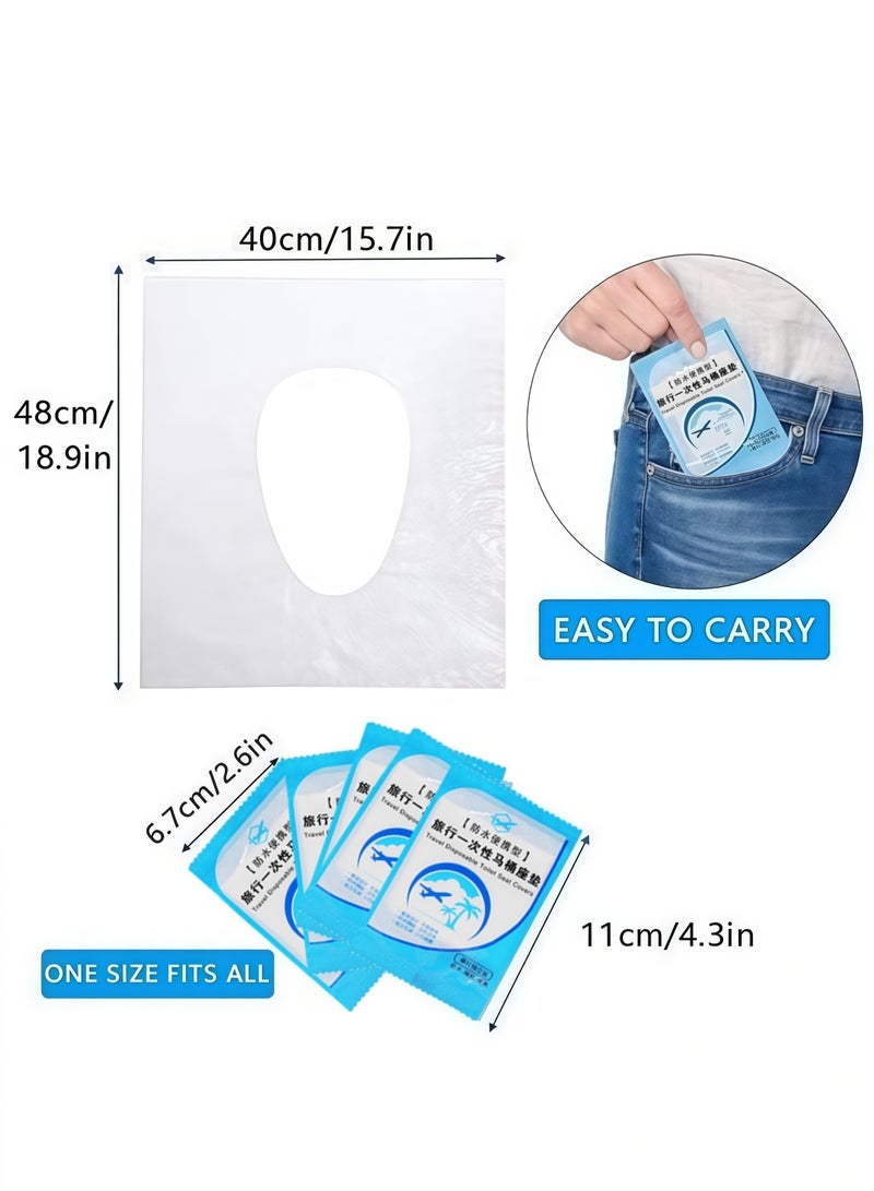 50pcs Thickened Waterproof Disposable Toilet Mat for Business Trips & Travel, Toilet Covers & Mat for Home & Hotel Toilets - Image 3