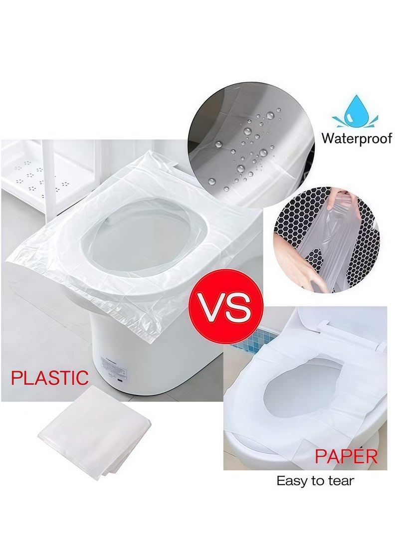 50pcs Thickened Waterproof Disposable Toilet Mat for Business Trips & Travel, Toilet Covers & Mat for Home & Hotel Toilets - Image 4
