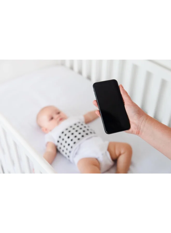 Nanit Breathing Wear Band Works With Pro Baby Monitor To Track Breathing Motion Sensor Free, Like Your Hand On Their Heart From Anywhere, 100% Cotton, Size Large, 12 To 24 Months - Pebble Grey