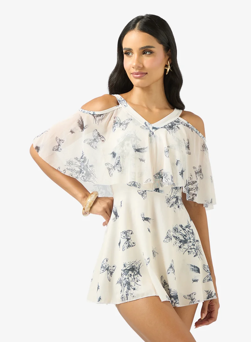 ELLA Cold Shoulder Top & Short Swim Set