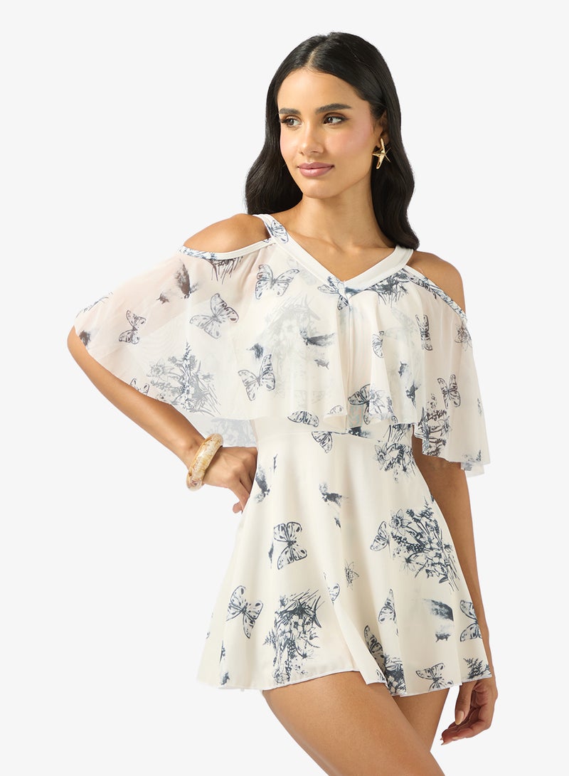 ELLA Cold Shoulder Top & Short Swim Set - Image 2