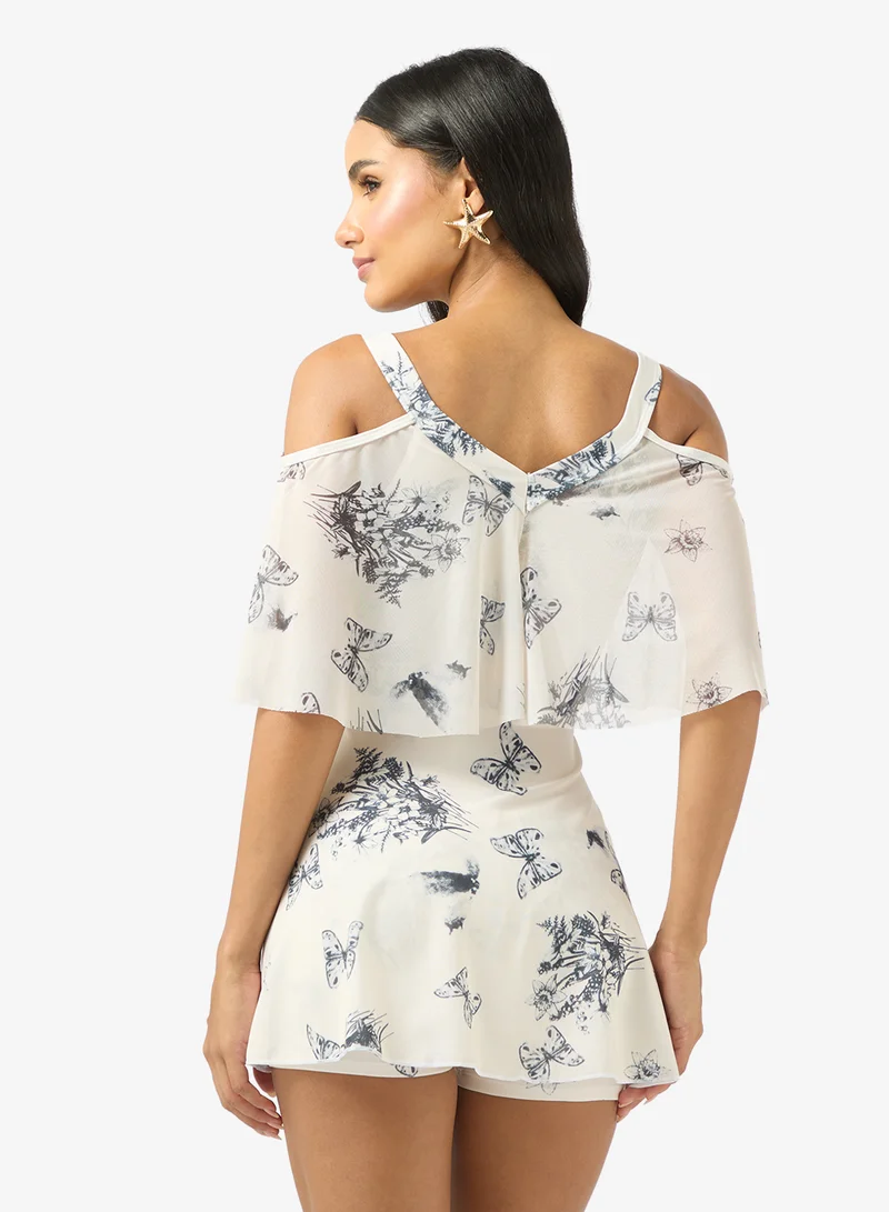 ELLA Cold Shoulder Top & Short Swim Set