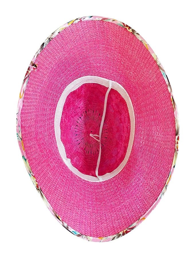 Niue Girl Classic Design Summer Sun Protection Pink Fedora Hat and Cap - Image 2
