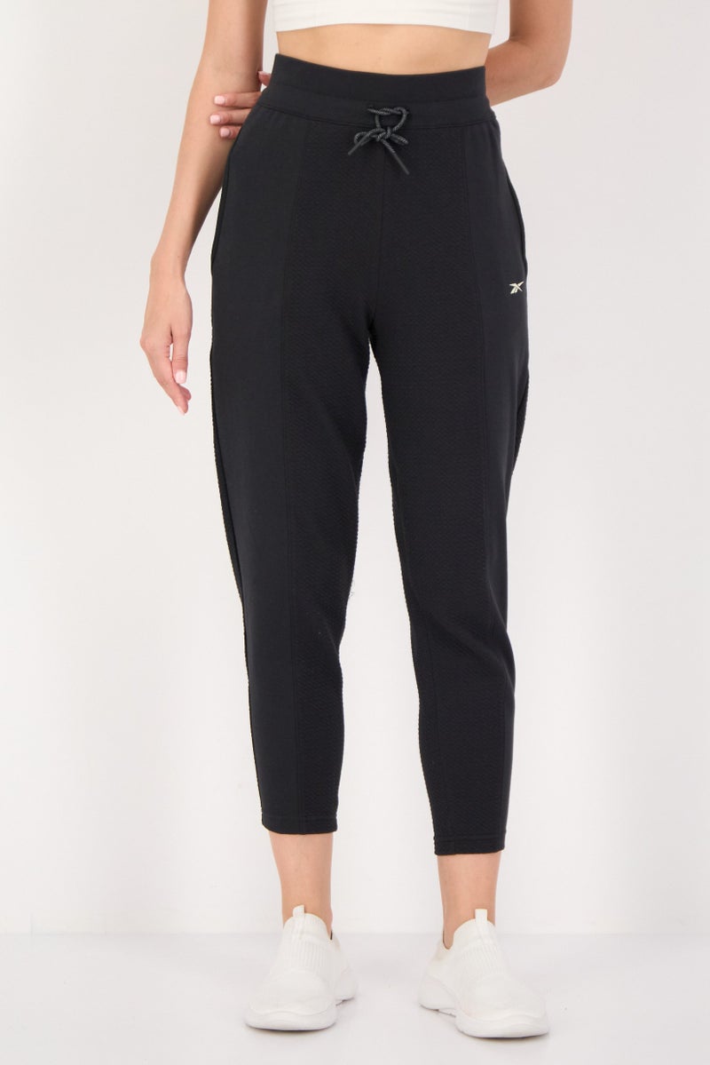 Reebok سروال رياضي نسائي مناسب للتدريب، أسود - Image 1