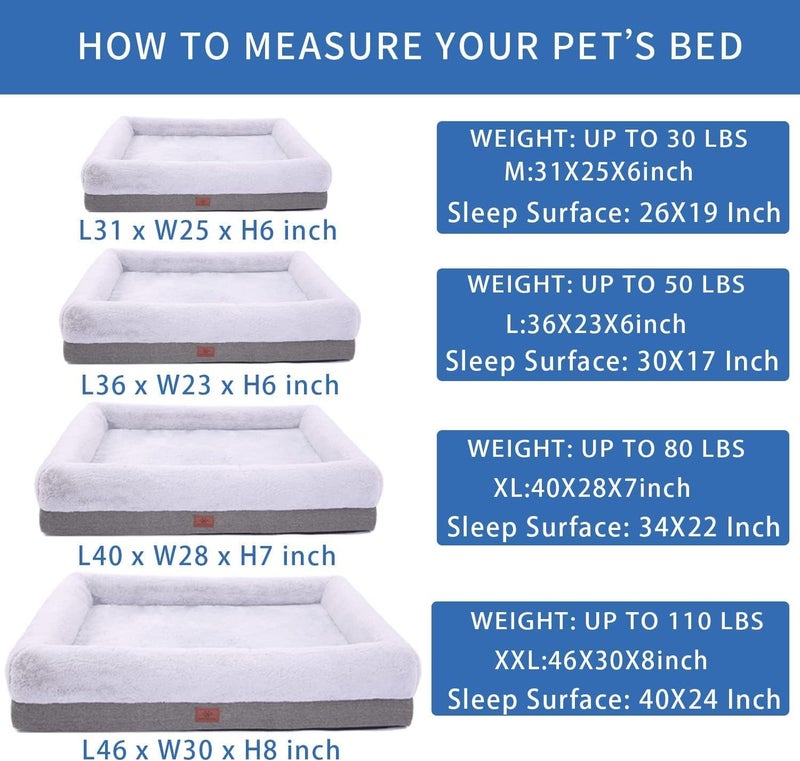 WINDRACING Orthopedic Dog Bed for Large Dogs, Bolster Sides Dogs Sofa Bed with Removable Washable Cover & Non-Skid Bottom, Soft Pet Bed with Egg Foam Dog Couch for Sleeping, 36 x 23 Inch, Gray - Image 5