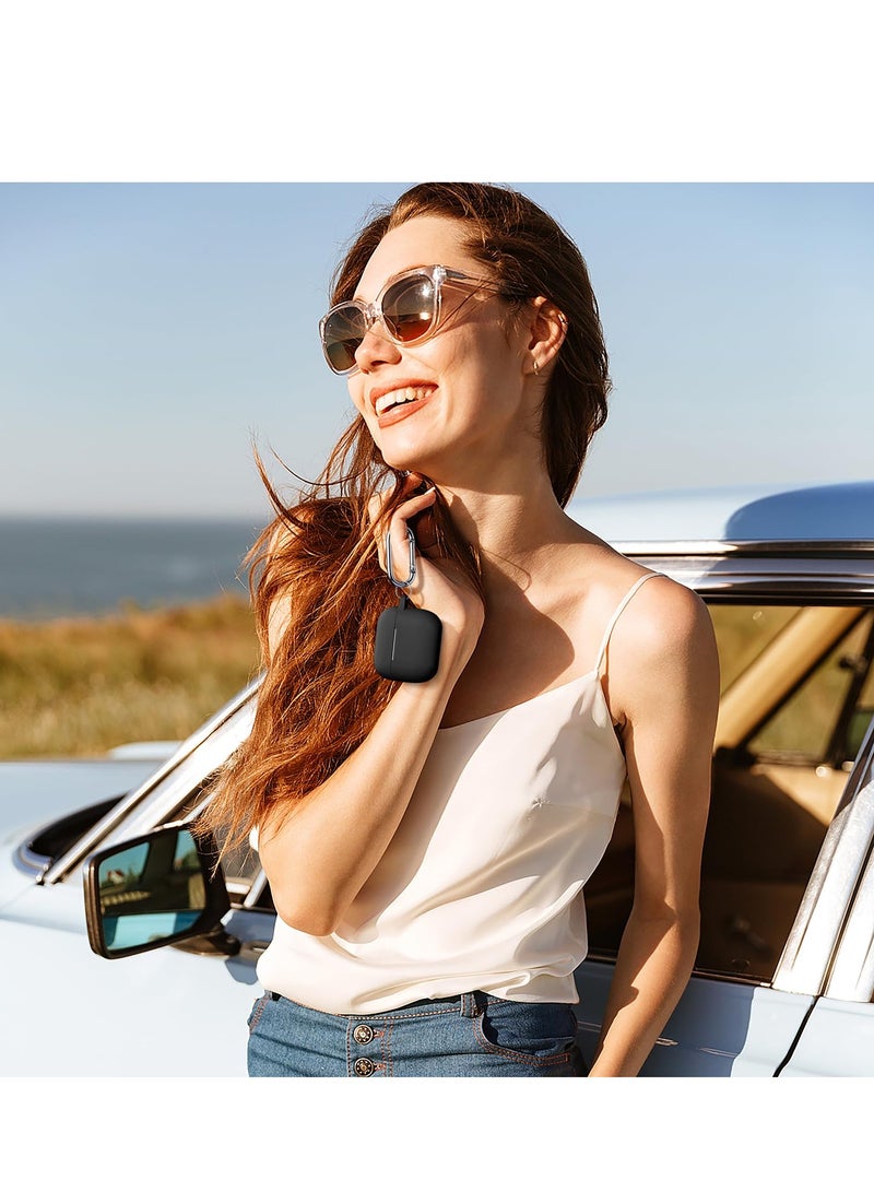 AirPods 3 Case Cover with Keychain Full Body Protective Shockproof Cute Soft Silicone Compatible with Airpods 3rd Generation Case for Women Men Front LED Visible Black - Image 2