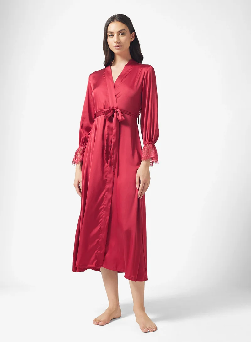 ايلا Robe With Lace Sleeves
