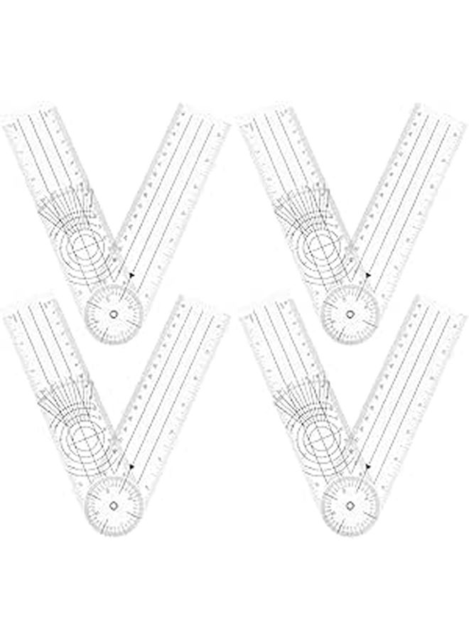 4 Pcs Plastic Goniometer Protractor Set 0 180 Degree Two Arm Angle Finder Ruler - Image 1