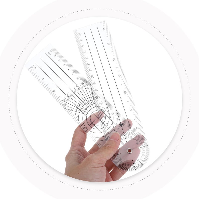 4 Pcs Plastic Goniometer Protractor Set 0 180 Degree Two Arm Angle Finder Ruler - Image 4