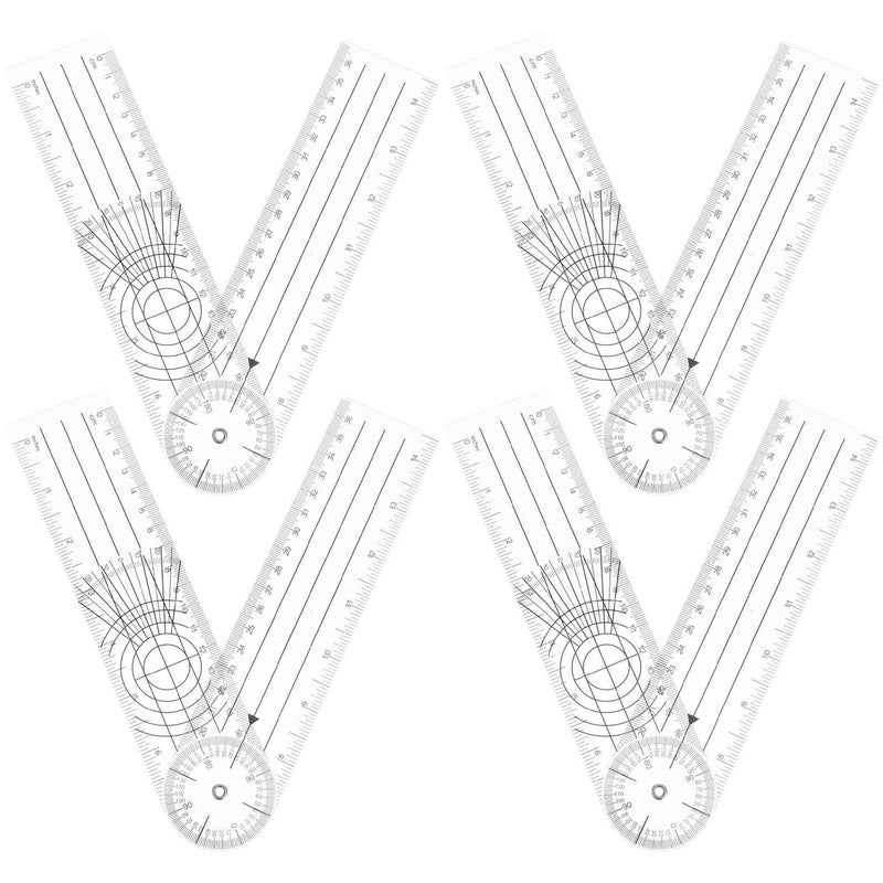 4 Pcs Plastic Goniometer Protractor Set 0 180 Degree Two Arm Angle Finder Ruler - Image 2