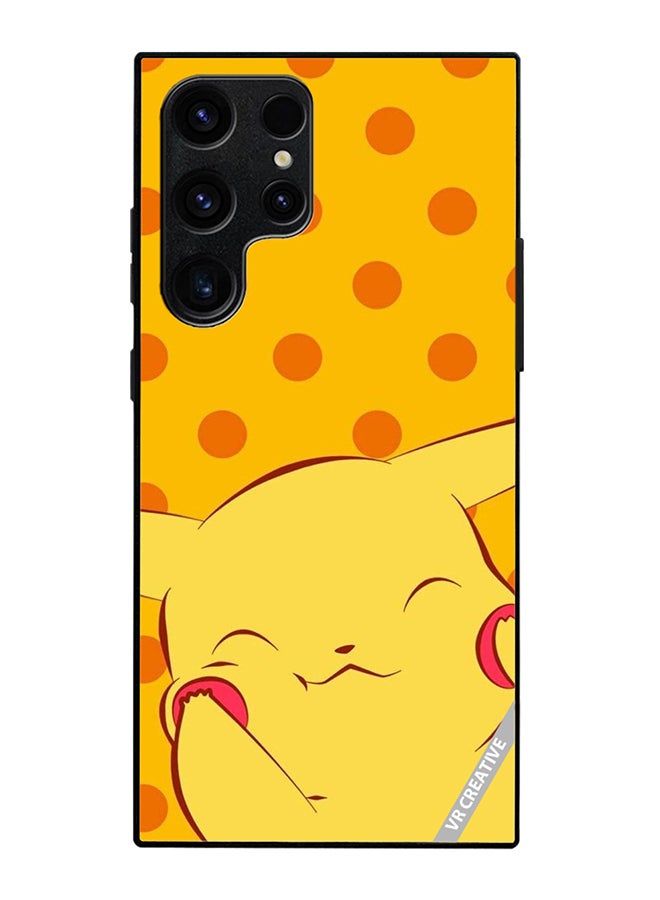 VR CREATIVE Protective Case Cover For Samsung Galaxy S25 Ultra Cheeky Pikachu Design Multicolour