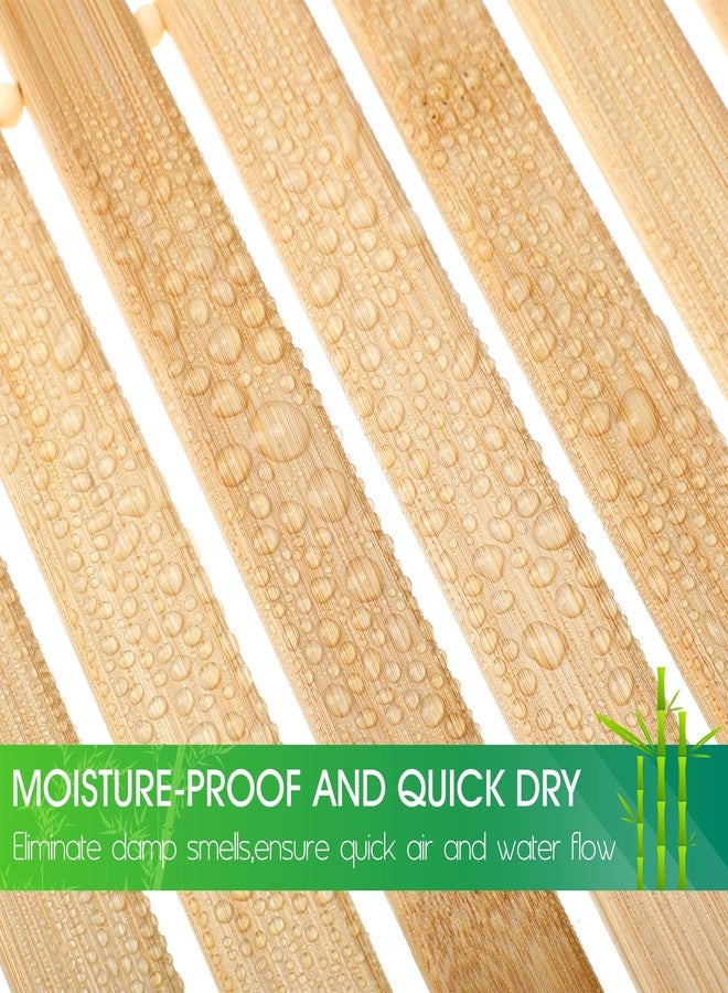 Zoryllic Bamboo Bath Mat Large Long Wood Bath Mat,16x48 Inch Non Slip Bamboo Shower Floor Mat Wooden Bathroom Mat for Bathtub,Spa,Door,Sauna or Outdoor (Natural Slat) - Image 4