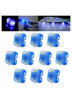 12 Pieces LED Boating Lights Navigation Lights LED Safety Boat Lights Boat Bow and Stern Battery Operated with 3 Modes for Boat Pontoon Yacht (Blue)