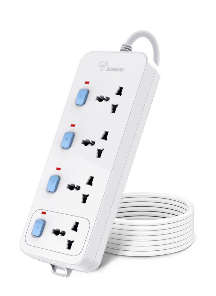 GONGNIU - Universal Extension Board 4 Socket 4 Switch 5M Wire - Image 1