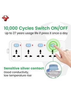 GONGNIU Universal Extension Board 4 Socket 4 Switch 5M Wire  - Image 1