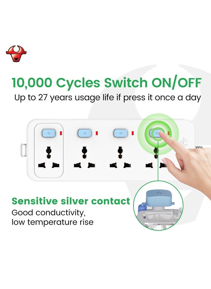 GONGNIU - Universal Extension Board 4 Socket 4 Switch 5M Wire - Image 1