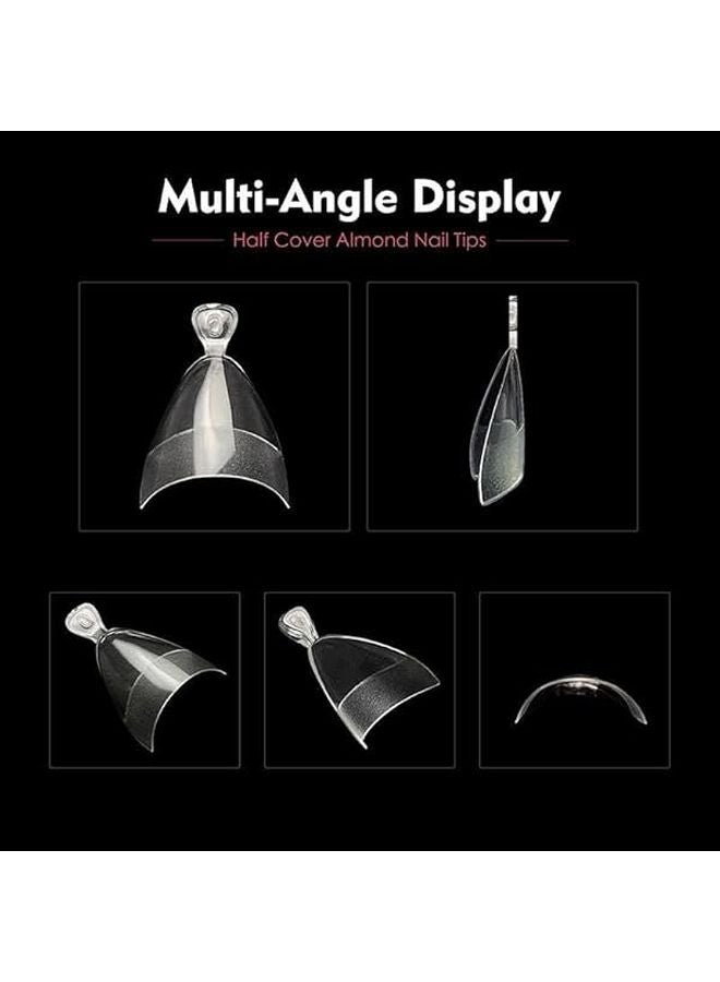 ألموند كلير أظافر صناعية 240 قطعة مسبقة التسوية أطراف أظافر شفافة قابلة للضغط - Image 5