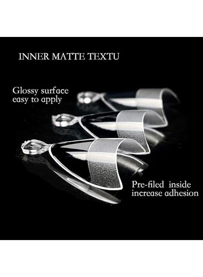 ألموند كلير أظافر صناعية 240 قطعة مسبقة التسوية أطراف أظافر شفافة قابلة للضغط - Image 4