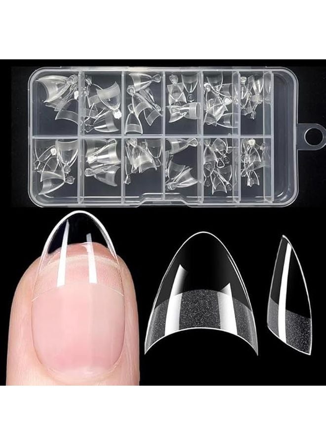 ألموند كلير أظافر صناعية 240 قطعة مسبقة التسوية أطراف أظافر شفافة قابلة للضغط - Image 1