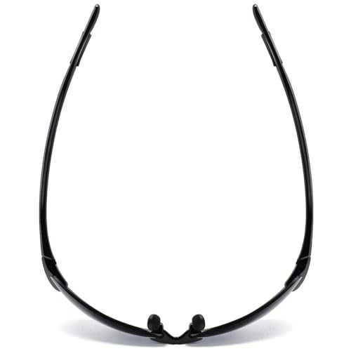 JULI Eyewear JULI Sports Sunglasses for Men Women TR90 Rimless Frame for Running Fishing Golf Surf Driving 8009 (Glossy Black/Blue) - Image 4