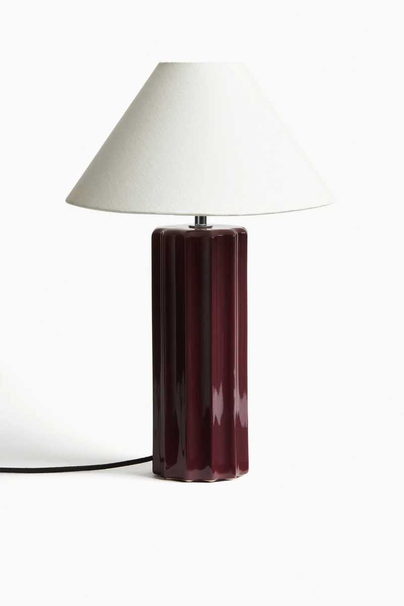 H&M Fluted stoneware lamp base
