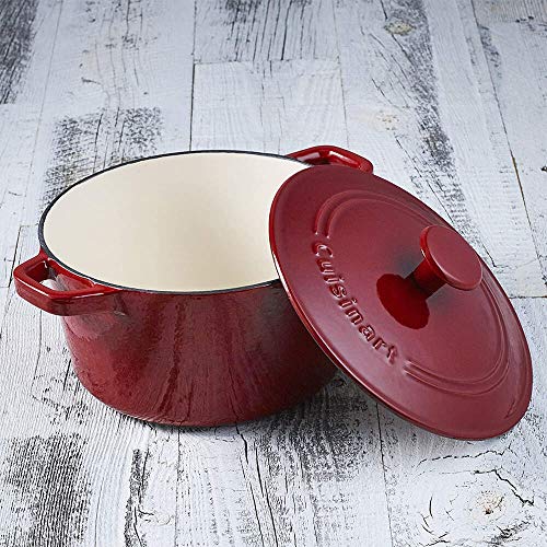 Cuisinart Chef's Classic Enameled Cast Iron Round Covered Casserole (Cardinal Red, 3- Quart) - Image 3