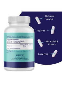 BESTVITE BESTVITE Melatonin 10 mg - 360 Veg Caps - No Stearates - No Sucralose, No Dextrose, No Silicon Dioxide, No Mannitol - Vegan - Non-GMO - Gluten-Free - Sleep Aid to Support Rest & Wake Cycles  - Image 2