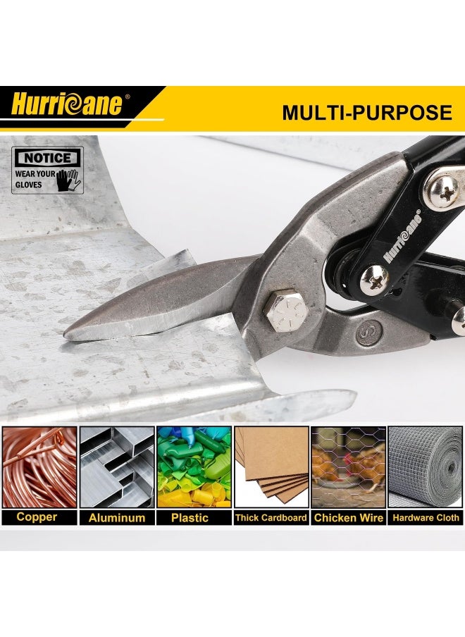 Hurricane 10 Inch Aviation Tin Snips Straight Cut Heavy Duty Metal Cutter For Cutting Sheet Metal Chrome Vanadium Steel  - Image 4