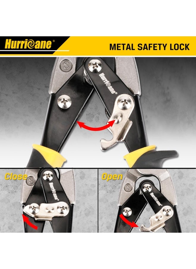 Hurricane 10 Inch Aviation Tin Snips Straight Cut Heavy Duty Metal Cutter For Cutting Sheet Metal Chrome Vanadium Steel  - Image 3