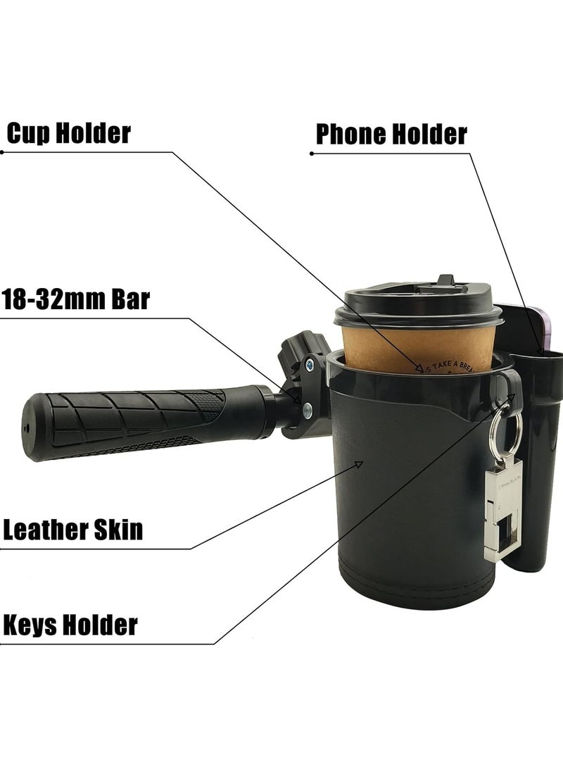 Oasisgalore Bike Water Bottle Holder, Handlebar Bike Cup Holder with Phone Keys Holder - Image 2